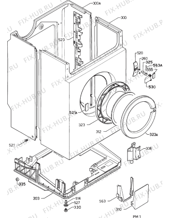 Взрыв-схема стиральной машины Zanussi FL827 - Схема узла Cabinet + armatures